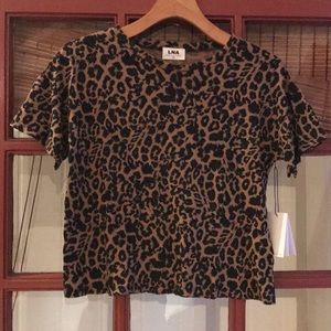 LNA Boxy leopard tee